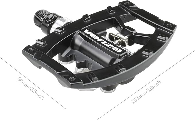 Venzo Dual Function Platform Multi-Use Compatible with Shimano SPD Mountain Bike Bicycle Sealed Clipless Pedals - Dual Platform Multi-Purpose - Great for Touring, Road, Trekking Bikes
