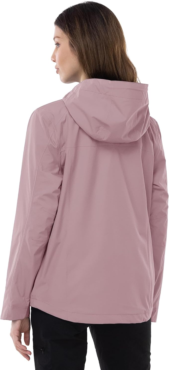 Outdoor Ventures Packable Rain Jacket Women Lightweight Waterproof Raincoat with Hood Cycling Bike Jacket