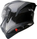 1Storm Motorcycle Modular Full Face Helmet Flip up Dual Visor Sun Shield: HB89 Glossy Black