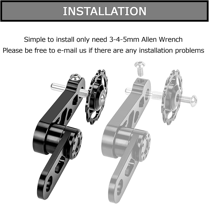 PSLER Bike Single Speed Chain Tensioner, Aluminum Alloy Bicycle Chain Guide with Derailleur Hanger, Foldable Bike Chain Stabilizer Replacement for MTB Road Cycling Accessories