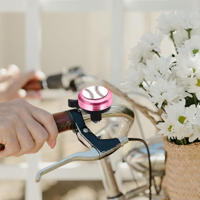 WIRESTER Pink Aluminum Round Bike Bell, Classic Ring Bicycle Bell, Bike Accessories Bell Ring for Adults Kids Girls Boys