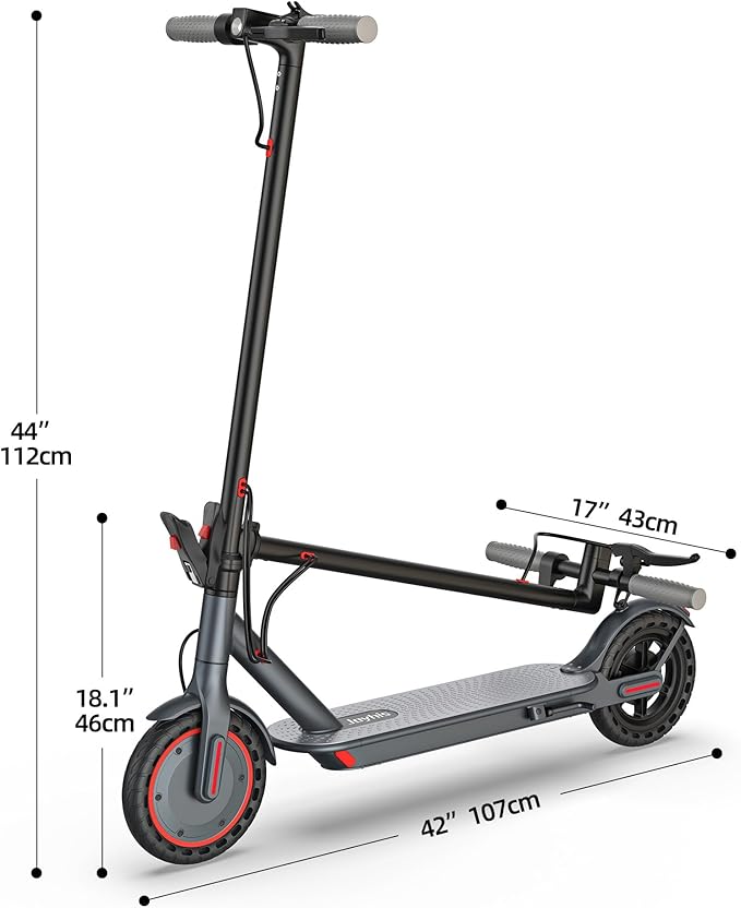 Electric Scooter for Adults - 19/22MPH & 15/22Mile Range, 8.5"/10" Solid Tires Folding Commuter E-Scooter with Dual Suspension, App Control & Dual Brake System, with Seat