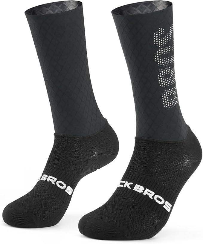 ROCKBROS Cycling Socks with Breathable Mesh, Moisture-Wicking & Odor-Resistant for Men & Women, Anti-Slip Silicone Grip