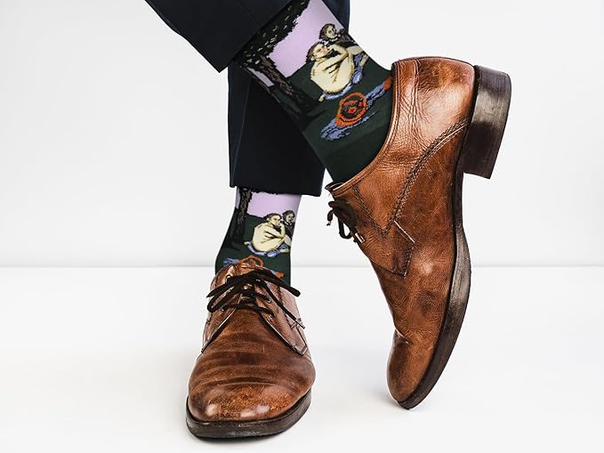 Real Sic Fun Socks for Men and Women - Cozy Cotton Dress Socks with Colorful Designs - Cool, Casual, Wacky Patterned