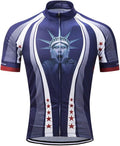 JPOJPO USA Cycling Jersey Men Short Sleeve Bike Shirts Biking Jersey Summer American Bicycle Tops with 3 Pockets Reflective