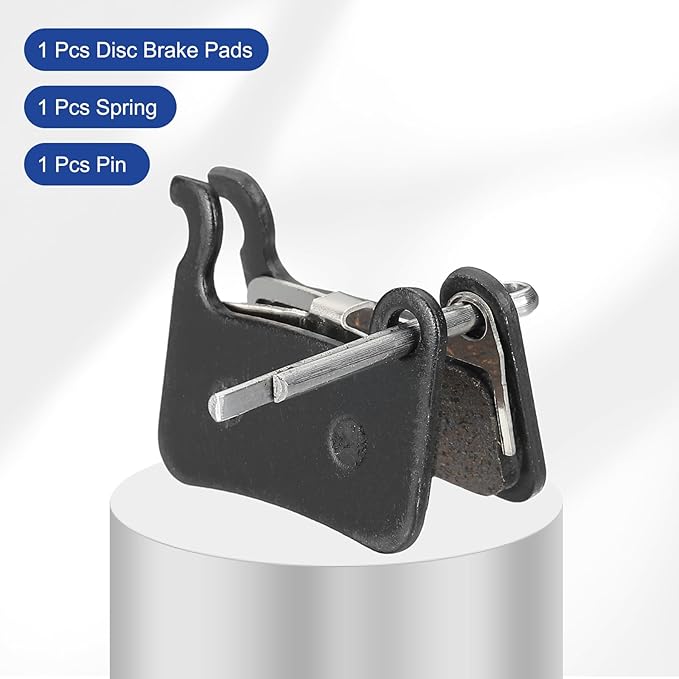 HARFINGTON Disc Brake Pad 1.28" x 1.06" Semi-Metallic Resin Bike Brake Pads with Spring and Pin for BB7 M355 M446 M640 Mountain Road Bikes, Black