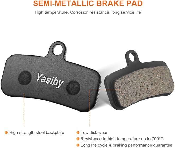 Bike Brake Pads, 4 Pairs Disc Brake Pads High-Performance with Installation Tools for Shimano MT420 MT520 M6120 M7120 M8120 Tektro TRP Ebike Moutain & Road Bike MTB Brake Pads Replacement
