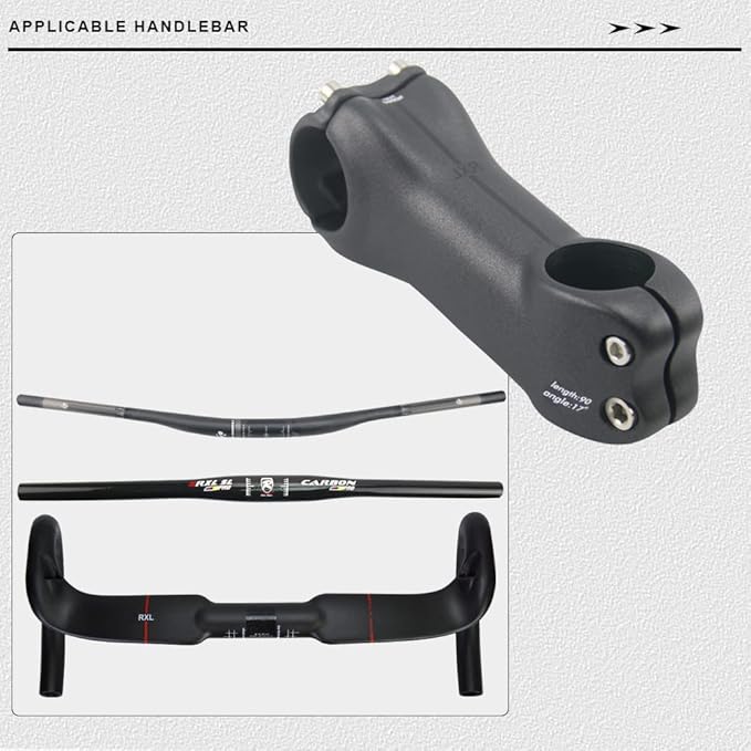 RXL SL Carbon MTB Stem, Mountain Bike Stem 31.8, Road Bike Stem 6 17 Degree 70mm 80mm 90mm 100mm 110mm 120mm 130mm Fixie Handlebar Stems for Downhill Enduro XC