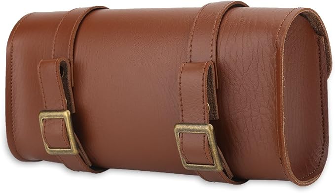 Akozon B Soul Retro Front Frame Bag | Pouch Cycling Accessory | Artificial Leather Handlebar Storage Bag | Folding Bag