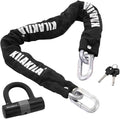 Security Chain Lock - Heavy Duty 10mm Bicycle and Motorbike Lock With 16mm U Lock