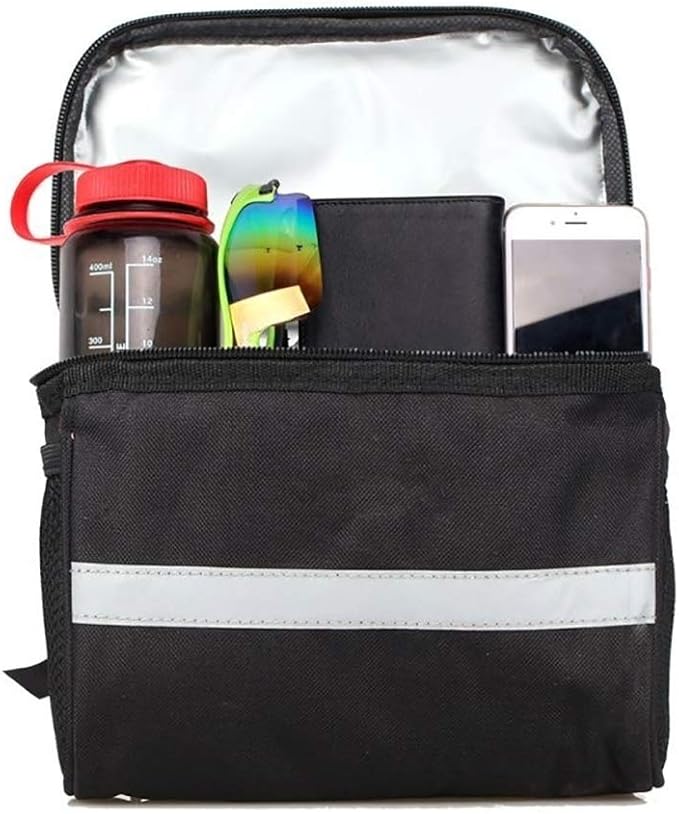 Bike Bags Handlebar Large Capacity Waterproof Bicycle Front Handlebar Storage Bag Cycling Pouch Black