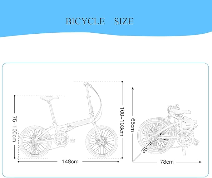 20 Inch Folding Bike for Adult Men Women, 8-Speed Drivetrain City Commuter Bike Adjustable Stem Portable Bicycle(Style2)