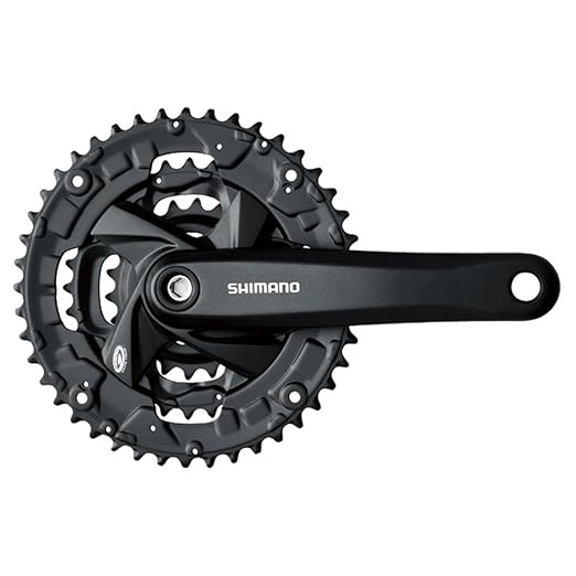 Shimano Front Chainwheel Fc-M371-L for Rear 9-Speed 175Mm 48X36X26T W/Chain Guard(Integrated Type) Chain Case Compatible Black W/Fixing Bolt Shimano Logo Bicycle Cranksets