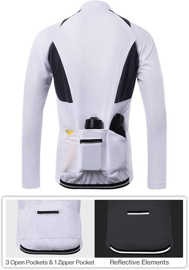 ARSUXEO Men's Half Zipper Cycling Jerseys Long Sleeves Mountain Bike Shirts 6031