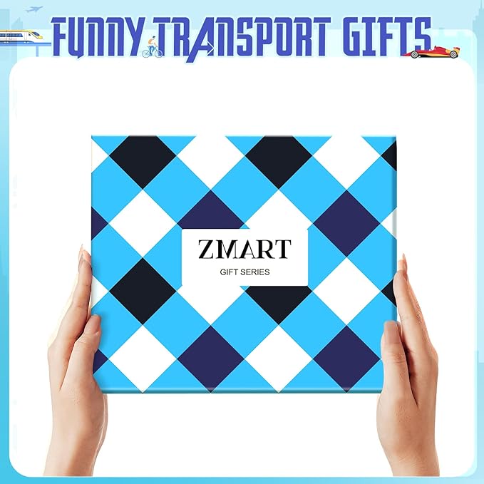 Zmart Transportation Gifts for Men Women - Airplane Cycling Race Car Socks for Adult