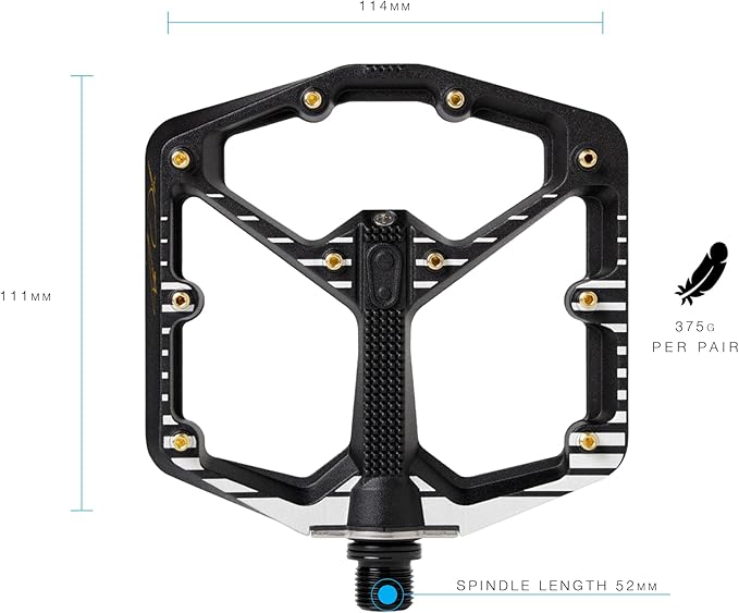 Crankbrothers Stamp Flat MTB Pedals - Size-Specific, Lightweight, Versatile, Durable Bike Pedals