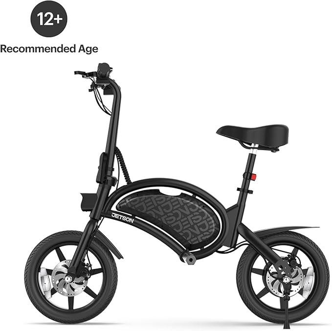 Jetson Bolt Electric Bike, Foot Pegs, Easy-Folding, Built-in Carrying Handle, Twist Throttle, Cruise Control, Up to 15.5 MPH, Range Up to 15 Miles, Ages 13+