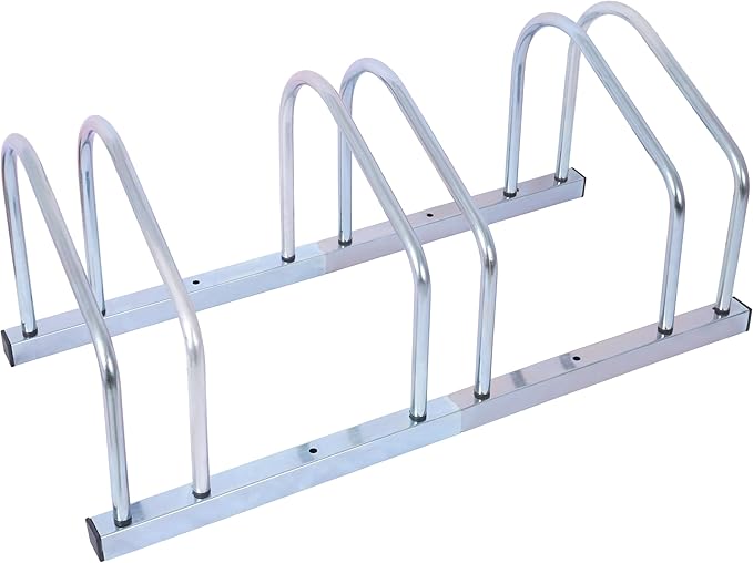 ZeHuoGe Bikes Floor Stand, Bike Parking Rack Garage Bike Storage Stand Indoor/Outdoor 22-28" Wheel Stand, Max Tire Width 2.15" (Silver, 3 Bikes)