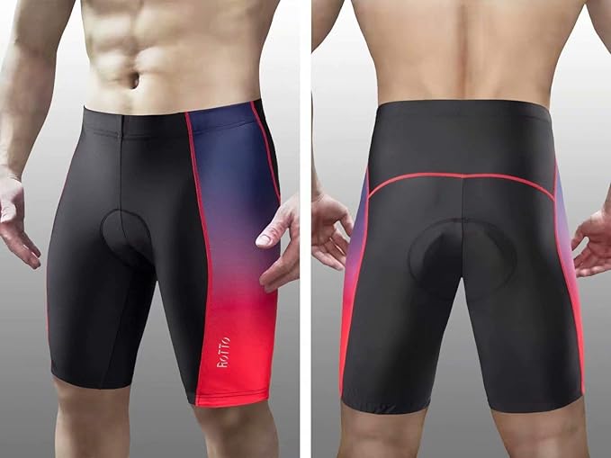 ROTTO Men's Cycling Shorts Padded Bike Shorts with Sponge & Gel Padding for Road & MTB Biking