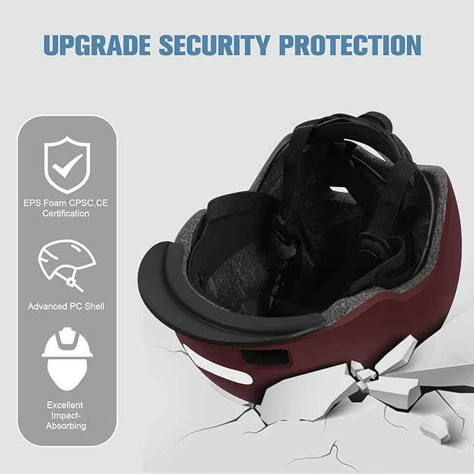 Bike Helmet, Shinmax Adult Cycling Helmet with USB Rechargeable LED Front and Back Light Bicycle Helmets for Men Women