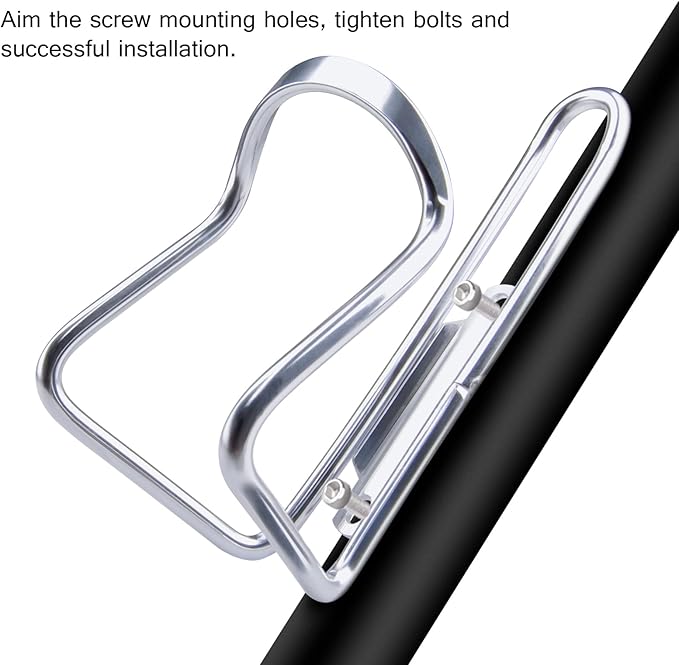 FiveBox Bike Water Bottle Cage, 2Pack Cycling Bicycle Water Bottle Cage Holder Bracket for Mountain Bike MTB Road Bike, Bike Accessories, Made of Lightweight Aluminum Alloy (Silver)