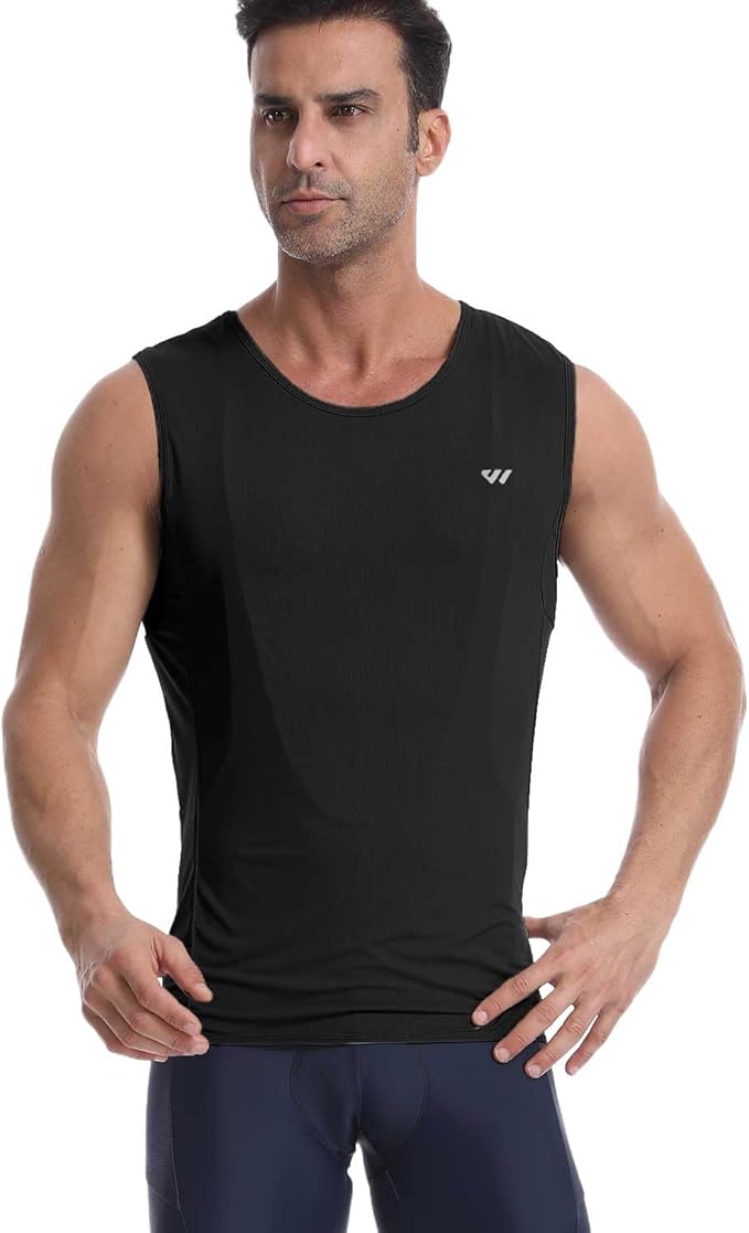 Lo.gas Sleeveless Cycling Jersey Men, Biking Base Layer Breathable and Lightweight with Back Pocket Sports Vest