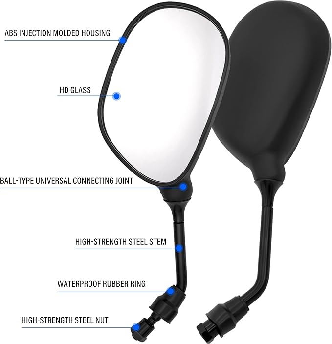 ATV Rear View Mirror, 360 Degrees Ball-Type ATV Side Rearview Mirror with 7/8" Handlebar Mount for Motocycle Scooter Moped Sportsman Dirt Bike Cruiser 4 wheeler mirrors