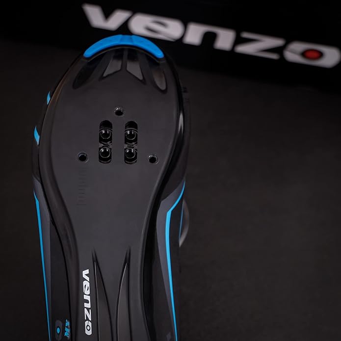 Venzo Bike Bicycle Women's Ladies Cycling Riding Shoes - Compatible with Peloton, Look Delta & for Shimano SPD-SL - Perfect for Road Racing Indoor Exercise Bikes 43 Black