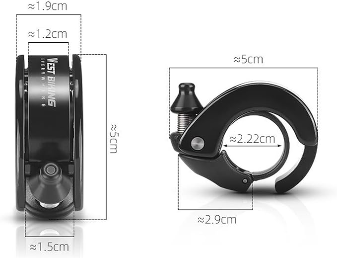 Hidden Conch Bike Bell, Classic Bicycle Bell Mountain Bike Bells for Adults, 100dB Loud Crisp Clear for 22.2mm/0.78in Bike Handlebars