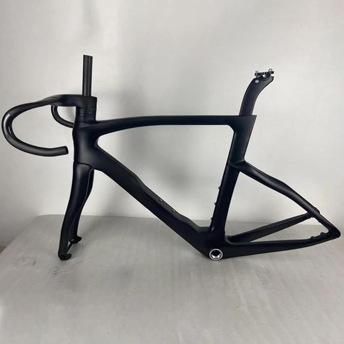 Full Carbon Fiber 700C Road Bike Frameset with Fork and Handlebar 43/46.5/50/51.5/53/54/55/56cm Bike Frame Disc Brake Thru Axle F12x100mm/R12x142mm