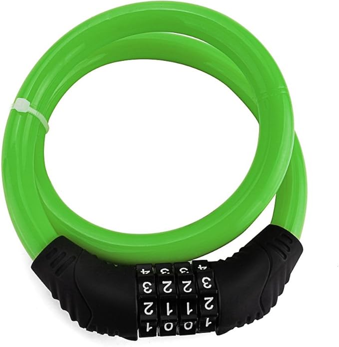 Sanwo Security Bike Lock 4 Digit Resettable Combination Cable Lock for Bicycle, 2 Feet x 1/2 Inch