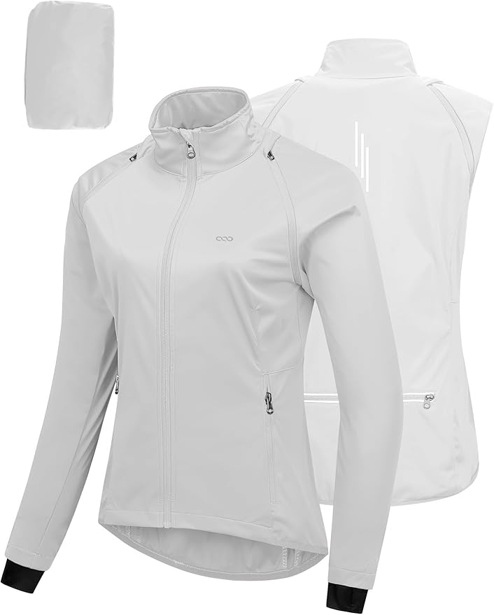 33,000ft Women's Zip Up Lightweight Athletic Workout Yoga Cycling Track Running Jacket Waterproof Windproof Reflective