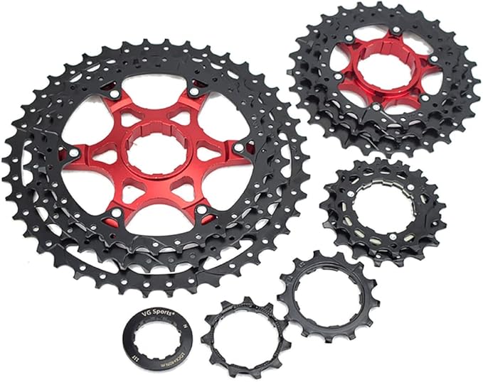 VG SPORTS 8/9/10/11/12 Speed Ultra-Light Bike Cassette for Mountain Bike 11-40T/11-42T/11-46T/11-50T/11-52T MTB Cassette Lightweight Aluminum Bracket Cassette
