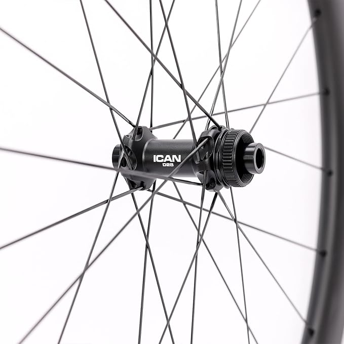 ICAN G40/G50 1320g/1375g Carbon Gravel Bike Disc Wheelset 700C Hooked Rimset 25mm Inner Width 36T Ratchet Hub