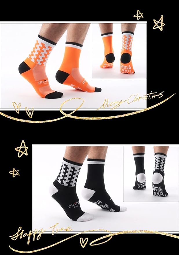 GuaziV Cycling Socks for Men & Women，Colorful Compression Hiking Socks Running Socks for Travelling, Walking, Climbing