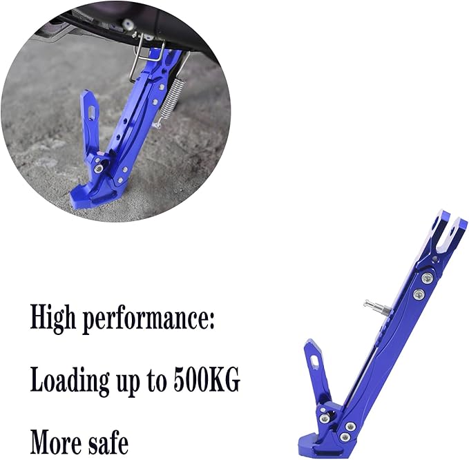 Universal Lengthened Adjustable Long Kickstand CNC Aluminum Alloy Motorcycle Long Kickstand Accessories Motor Modified Tripod Holder Kickstand Foot Side Support Stand Motorbike Dit Pit Bike