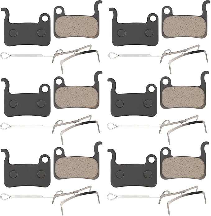 6 Pairs Bike Brake Pads Compatible with Shimano Deore XT XTR LX SLX Hone Alfine Saint Bicycle Disc Brake Pads Replacement Ebike