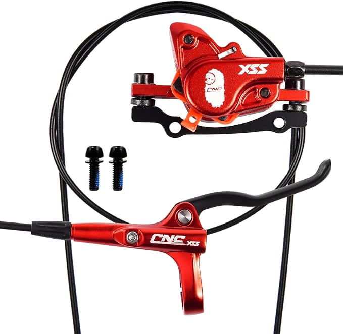 Chooee Mountain Bike Hydraulic Disc Brake ，MTB Hydraulic Disc Brake Set Right Front 800mm Left Rear 1450mm Hydraulic Brake，Red