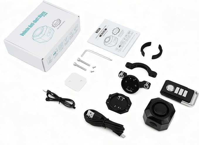 Cruxer Bike Alarm USB Rechargeable with Mount, Electric Bike Alarm with Remote,Wireless Motion Sensor Bicycle Security Anti Theft System,Waterproof Vibration Alarm for Motorcycle Scooter (1 Pack)