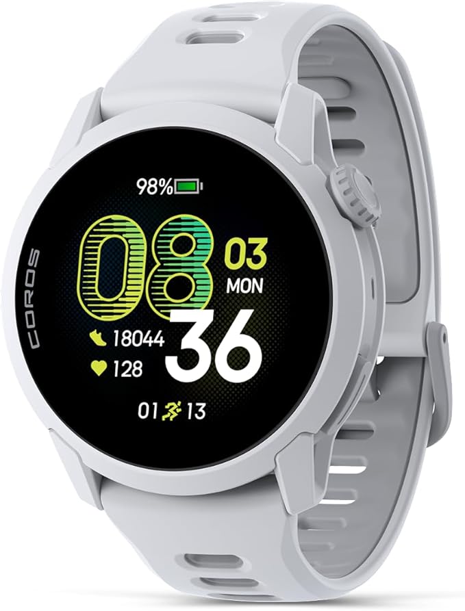COROS PACE 4 Ultralight Sport GPS Watch, 1.2" AMOLED Touchscreen,19 days of daily use, Voice Features, Advanced Training Tools, Accurate GPS, Heart Rate Monitor, Navigation, Run, Bike - White Silicone