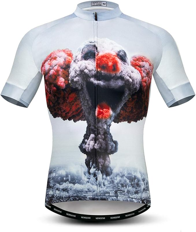Men's Cycling Jerseys Wolf Print Bicycle Shirts Summer Road Bike Clothes Quick Dry Breathable