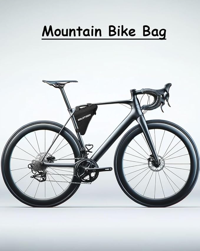 GoldTiger Ultra-Lightweight Triangle Bike Frame Bag，Spacious, Easy-Access Saddle Pouch for Cycling Essentials - Secure & Durable (Triangle Pouch)