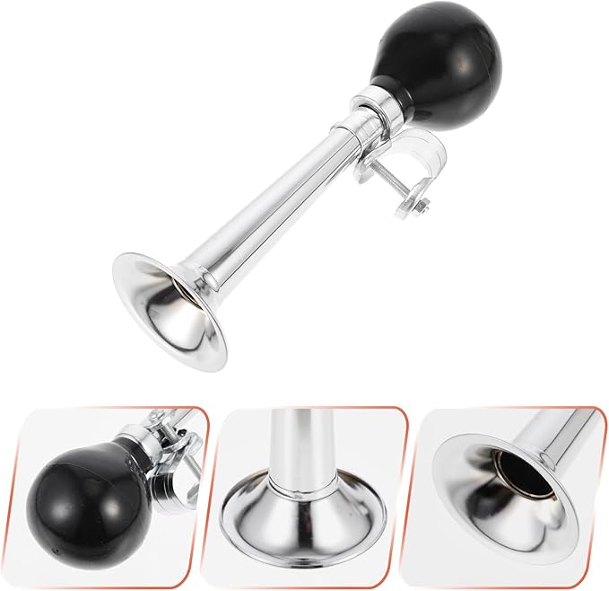 UPKOCH Bike Bugle Horn Manual Air Horn Loud Vintage Cycling Bell for Adults Outdoor Riding Safety