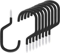SMARTOLOGY 8 Pack Bike Hanger Storage Hook Rack, Rubber Coated Heavy Duty Large Screw in Ceiling Hooks for Garage Wall and Ceiling Bicycle Storage, Utility Tool Hanger (Black)