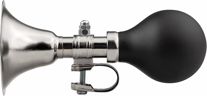Schwinn Classic Retro Bike Horn for Adult and Kids Bike, Loud, Chrome, Stainless Steel Design, Weather Resistant, Universal Attachment to Most Bike Handlebars, Durable Bicycle Accessories