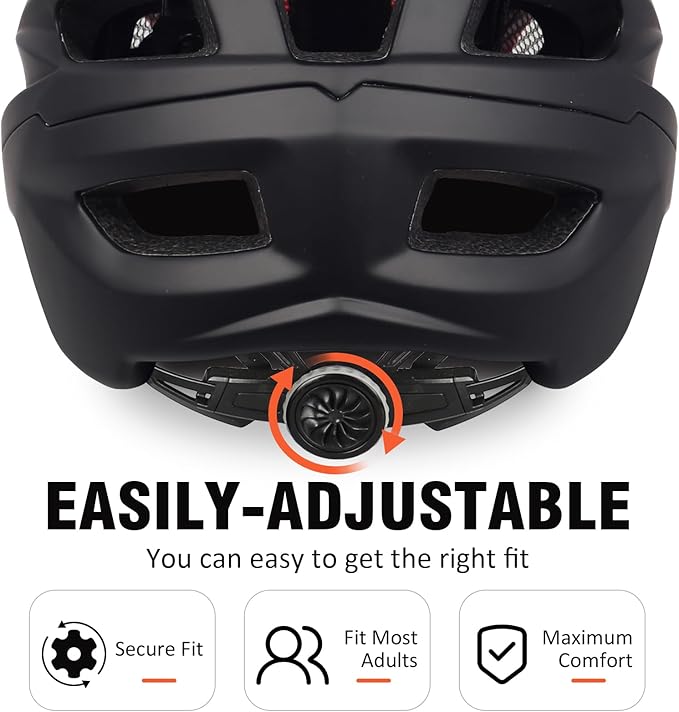 Mountain Bike Helmet,Adult Cycling Helmet with Camera Mount and Detachable Visor for Men Women Youth,Suggested Fit 55-61 Cm