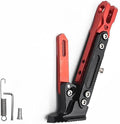 Motorcycle Adjustable Kickstand for Yamaha R3 YZF R3, Aluminum Side Stand Folding Retractable Support Leg, Motorbike Support Parking Tripod Support Stand,A Red