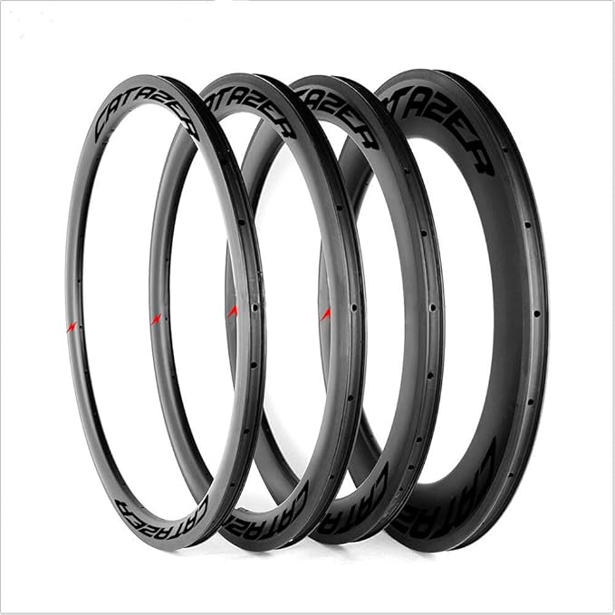 Customized Carbon Rim 700C 25/28mm Wide, 30/35/38/45/50/55/60/88mm Deep Tubular/Clincer Tubeless Ready Carbon Bicycle Rim for Road Bike Gravel CX Wheel
