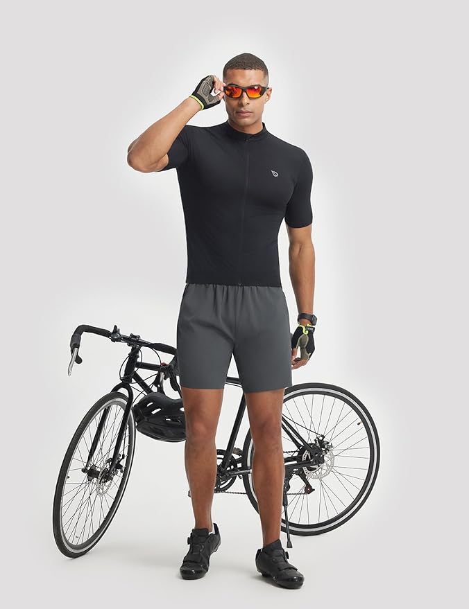 baleaf Men's 7" Mountain Bike Shorts 4D Padded Loose-fit MTB Cycling Riding Bicycle Biker Short Zipper Pockets