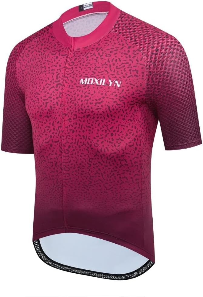MOXILYN Men's Cycling Jersey Short Sleeve with 4 Pockets Moisture Wicking Breathable Quick Dry MTB Biking Shirt